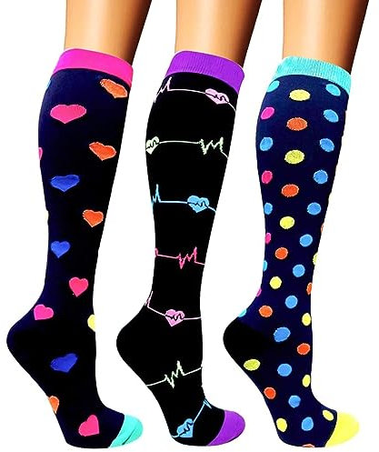 Calzini Uomo 43 46 3 Paia Uomo Donna Calzini Colorati Sostegno per Sport Volo, Corsa Viaggi Ciclismo Calze Extra, Lilla, S