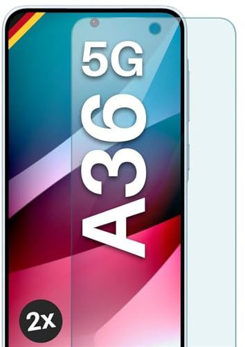 moex Schutzfolie für Samsung Galaxy A36 5G Glas 9H Härte, gehärtetes Schutzglas, Panzer Schutz Glas Displayschutz Folie, kompatibel mit jeder Handy Hülle, ShockProtect 2 Stück
