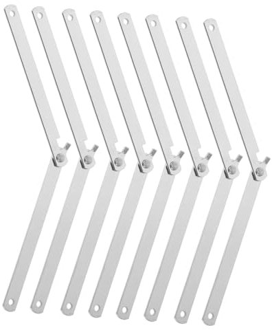 WOONEKY 8 Piezas Soporte Plegable para Puertas y Ventanas Varilla Telescópica Ajustable de Manija Curvada para Armarios para Puerta y Ventana Diversos Uso Oficina y Hogar