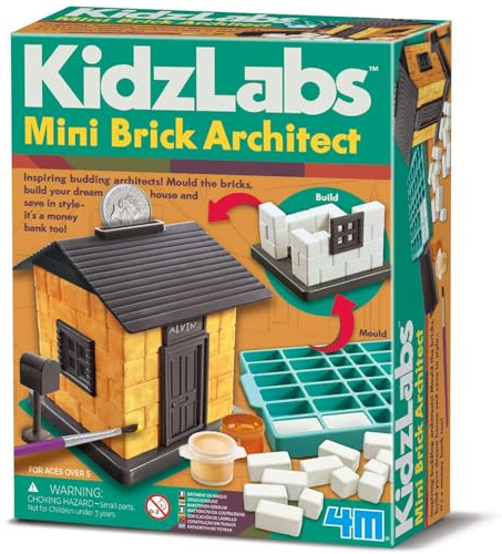 4M KidzLabs Small Architect Builder, Creative Gift Idea | Educational Set for Building Miniature Models from Real Bricks, Scientific STEM Game for Children Aged 8 Years and Up