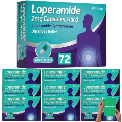 72 Diarrhoea Relief Capsules (12 x 6 Pack) Anti Diarrhoea Tablets 2mg Capsules, Fast-Acting Anti Loose Motion Relief, Travel Essential for Home & Holiday, Digestive Support, Emergency Use Value Bundle