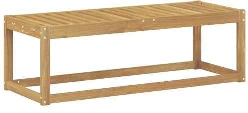 vidaXL Outdoor Hocker Bank Weiß 115 x 43 x 37 cm Massivholz Akazie, Balkon Außenbereich Sitzgelegenheiten, modernes Gartensofa, langlebige Terrassenmöbel, gemütliche Eckanordnung für Entspannung