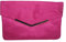 Chicastic Clutch mit Umschlag, Fuchsia Wildleder, Medium