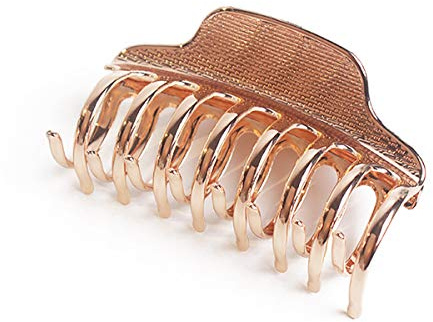 Fodattm Girls Fashion Vintage Alloy Hair Jaw Clips Hair Clamp Large Punk Hairpins Hair Claw Women Hair Updo Grip Bath Accessories for Thick Hair (Rose gold)