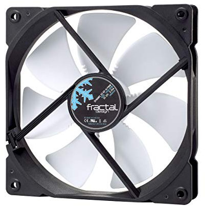 Fractal Design Dynamic X2 GP-14 PMW Computer Fan - Silent Fan - High Airflow – 140x140x25 mm – 1700RPM – FDB-Bearings – Trip Wire - Aerodynamically shaped struts – 12v - Black/White (Single)