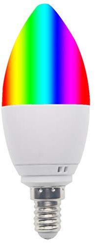 Lampadina LED intelligente E14 Wi-Fi, a candela, compatibile con Alexa, Google Home e IFTTT - 6000 K + RGB, oltre 30.000 ore di durata, perfetta per cucina, camera da letto e soggiorno