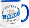 Tasse Kaffeetasse Teetasse Keramiktasse MoonWorks® Dein Text Blau blau Keramik-Tasse