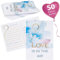 WeddingTree 50 Ballonkarten Hochzeit Vintage - Love is in the air Design - Ballonflugkarten für Hochzeit - Extra leicht für langen Flug - Gelocht