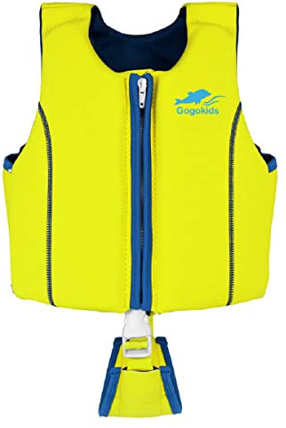 Schwimmweste Kinder aus Neopren, Schwimmjacke Schwimmlernweste für Jungen Mädchen Schwimmen Badeanzug Schwimmende Bademode Schwimmweste Baby 1-2 Jahre, Gelb1
