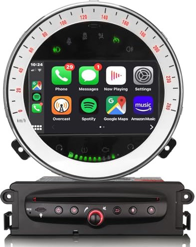 erisin 8 Nucleo Android 14 Autoradio Navigatore per BMW Mini Cooper R56 Countryman Bluetooth Wifi SWC DAB+ GPS SatNav DVR IPS DVB-T2 4GB RAM +64GB ROM