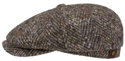 Stetson Herren Schurwoll-Fischgräten-Hutteras-Mütze Beige