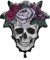 Unique 26782 Riesen Folienballon mit floralem Totenkopf, 53 cm, Halloween-Party, 1 Stück, mehrfarbig