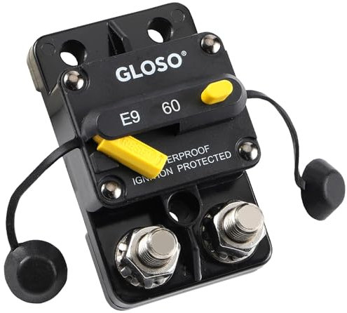 Gloso Disjoncteur Réinitialisation manuelle étanche Interrupteurs bateau voiture 60 AMP E9C