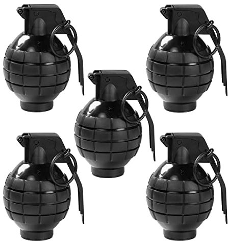 Spielzeug Handgranate mit Sound - schwarz - LARP Granate, Attrappe - Menge: 5 Stück
