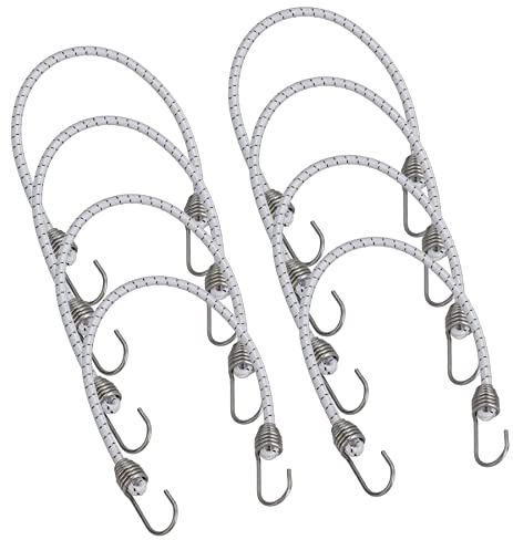 8pk 20 Bungee Rope With Stainless Steel Hooks Cords Shock Elastic Marine Boat