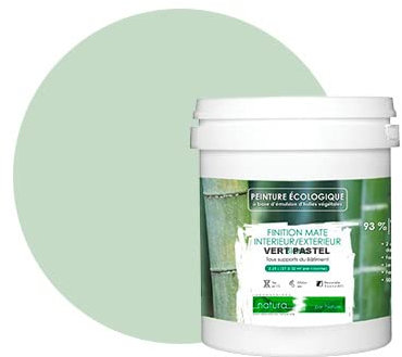 BOX DECO COULEURS Peinture naturelle écologique intérieur extérieur aspect mat Natura - 1L, Vert Pastel