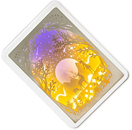 Papercut-Leuchtkasten, 3D-Papierschnitzlampe, Heimdekoration, Ambientelampe, Weiches, Warmes Licht, Romantischer Papercut-Leuchtkasten mit USB-Batteriebetrieb für Schlafzimmer, (Typ 5 (Handschalter))