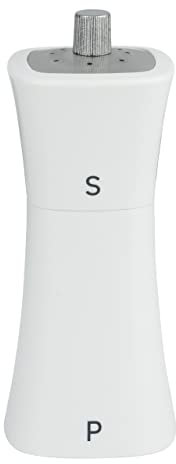 Grunwerg SP-9174WT 2-in-1 Salt Shaker and Pepper Mill, Plastic, White