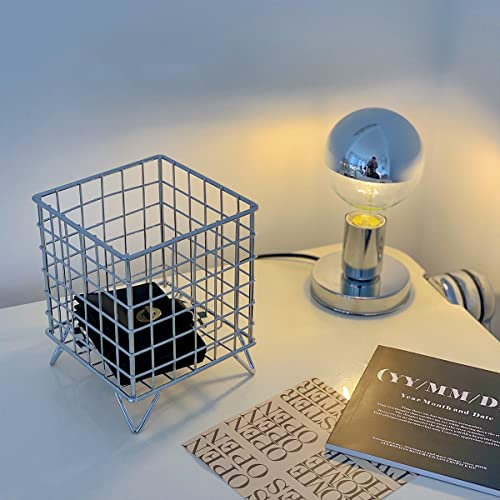 Aufbewahrungskorb aus Drahtgeflecht, Metall Und Stahl, Aufbewahrungskörbe aus Draht Zum Organisieren, Aufbewahrungsbehälter aus Edelstahlgeflecht Mit Offenem Design(Silber)