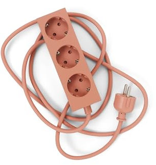 Pedestal Power Bar Multiprise de 5 m avec fond magnétique (rose) – Multiprise pratique et élégante à 3 prises magnétiques – Triple prise magnétique – Power Strip 3-Way