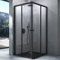 Mai & Mai cabine de douche noir 80x80cm paroi de douche deux portes coulissantes verre trempé transparent avec revêtement nano easy clean RAV16K