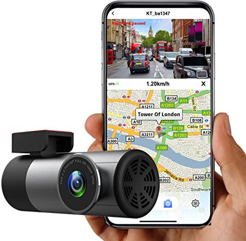 Upgraded Superlight Mini 02 Built in WiFi GPS Dash Cam Car Dashboard Camera Recorder, 64GB Micro Card Storage, 170° Wide Angle, Night Vision, Parking Mode, Super Capacitor
