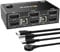 ESKEVE KVM Switch 2 PC 2 Monitore 8K@30Hz, Dual Monitore KVM Switch DisplayPort 4K@144Hz für 2 PC teilen sich 2 Monitore und 4 USB Geräte, kabelgebundene Fernbedienung und Kabel enthalten