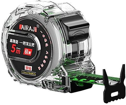 Chaies Maßband 5m, Massband Aus Fluoreszierendem, Massband Doppelseitiges Mit Transparentem Gehäuse, Professional Measuring Tape, Metrische Messung, Bandmaß Mit Aufrollsystem