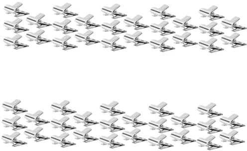 Operitacx 50pcs Metal Label Clip Price Display Holder for Shelf Basket Labels Sign Clip Clamp for Price Stickers Signs for Shops