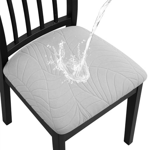 Fuloon Fundas Sillas, Pack de 6 Fundas Sillas Ajustables Impermeable,Fundas para Sillas de Comedor ​​Fácil de Instalar​​ Super Suave Lavables