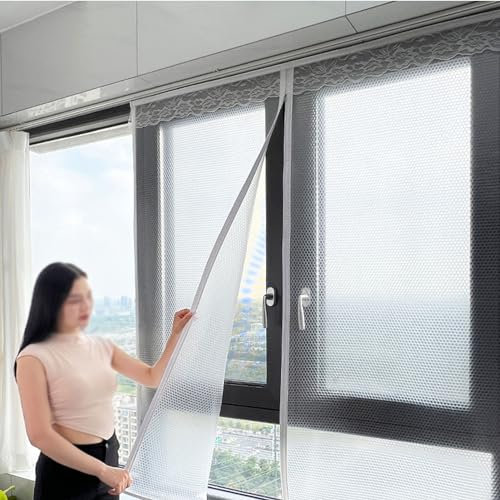 Tende Termiche Isolanti per il Freddo,Kit Isolante per Pellicole Termica per Finestre,Tenda Isolamento Antivento,Tende Oscuranti Protezione della Privacy,Riutilizzabile (W80xH120cm/32x47in)