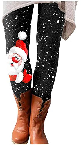 Draht Osterhasen Weihnachten Leggings Bedruckt lässige Lange All-Spiel Boot Hosen schlanke Hosen Beschichtete Leggings Schwarz (Black, S)