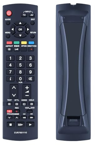 TCNOUMT Replacement Panasonic TV Remote Control EUR7651110 Compatible with Panasonic Plasma Viera LCD TV TX-26LED7F TX-26LMD70 TX-32LED7FM TH-37PX7B TH-42PX60B TH-46PZ8E TH-TH42PZ700B TH-50PX60