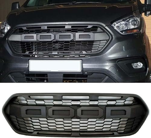HAVERN Auto Front Kühlergrille für Transit Custom 2018–2021,Vorne Kapuze Kühlergrill Ersatz zubehör, Sport Stil Kühlergrill Autoersatzteile