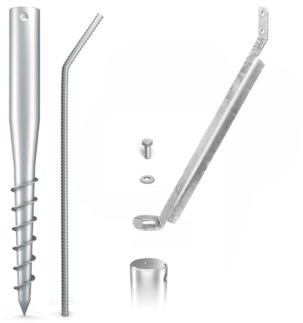 Maxerio 60 cm - Lot de 6 fondations à Visser + Accessoires - Diamètre : 60 x 2 cm - M12