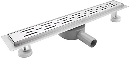 SaniteModar Duschrinne 30cm, Vergitterter Duschrinne Extra Flach mit 360° Siphon Geruchsstop und Haarfilter, Edelstahl Bodenablauf