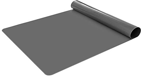 KITCHENRAKU KR Thickened Extra Large Silicone Mat for Kitchen Worktop Protector, Nonstick Heat Resistant Countertop Mat, Nonskid Placemat, Craft Mat, Table Mat (Grey, 50x70cm)