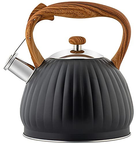 GaRcan Tetera Tetera de Acero Inoxidable Tetera con Forma de Calabaza Mango ergonómico Tetera con silbido de 3 litros Aislamiento térmico y teteras antiescaldaduras Cafetera (co