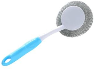HOMSFOU 3St küchenreiniger Kitchen Cleaner spuelmittel putzmittel ofenreiniger Edelstahlschwämme Scheuerschwämme aus Metall Langen Griff Stahlwolle Bürste mit langem Stiel