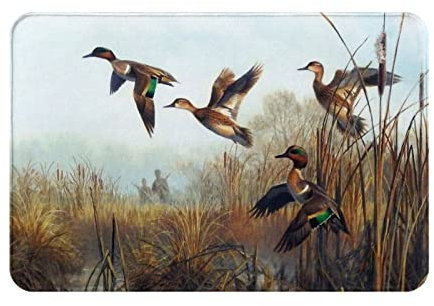 LKLDDPZB Hunting Flying Wild Fußmatte - Volldruck, einseitiges Design, 100% Polyester mit Flanellstoff und Vlies-Kunststoff-Punktunterseite, leicht zu reinigen, langlebig und rutschfest