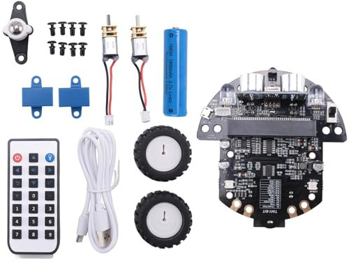 Booso Programmierbares Roboter-Set für Roboter basierend auf BBC Microbit V2 und V1 für die Ausbildung bei STEM-Codierung mit wiederaufladbarem (A)