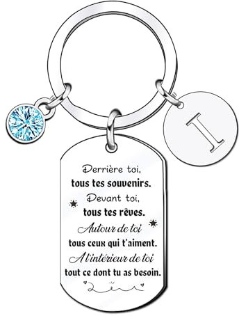 KJKJKJ 26Lettre A - Z cadeau Porte -Clef,Femme Homme Porte -Clef,Anniversaire Original Cadeau,cadeau de motivation Cadeaux pour les amis (I)