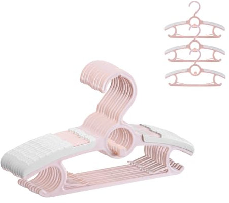 ManGotree Verstellbare Baby-Kleiderbügel aus Kunststoff 10 Stück Rosa