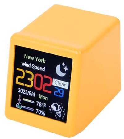 Malloy Smart WIFI Weather Station Clock DIY Cute GIF Animations Desktop Decoration Electronic Album Function MINI Clock C