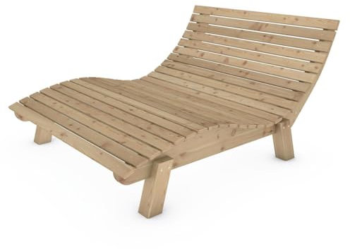 TUGA - Holztech Gartenliege Relaxliege Liege - Franzi (Lärche) Breite 140cm Einstiegshöhe 50cm
