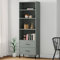 Willood Bücherregal mit 2 Schubladen Bücherschrank Büroregal Schrank Standregal Wandregal Aktenregal Holzregal Regal Oslo Grau 60x35x180 cm Massivholz