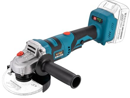 KATSU FIT-BAT 21V Smerigliatrice Angolare a Batteria Brushless 115 mm 125mm, 3 Velocità, con Manico Girevole, per Lucidatura Smerigliatura, Batterie Non Incluse 102620