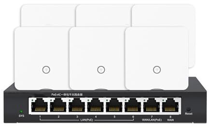 Router a parete Set copertura Wifi6 per tutta la casa, dual-band simultaneo, velocità wireless 3000Mbps, porta Gigabit completa,Eight-ports-Six-panels