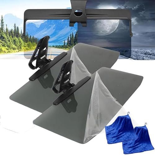Universal Car Sun Visor with Polarized Glare Protection Polarized Sun Visor Extender Car Visor Extender Sun Blocker Anti Glare Sun Visor Extender Attachment for Car Windshield Visor (2PCS)