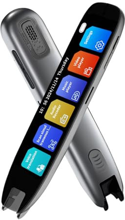 YWNYT Scan Übersetzer Stift, 3,7 Zoll Touchscreen Intelligenter Lesestift für 142 Sprachen, Sprachübersetzer-Gerät, Echtzeit-Scan-Lesestift für Legasthenie, Studenten, Reisende